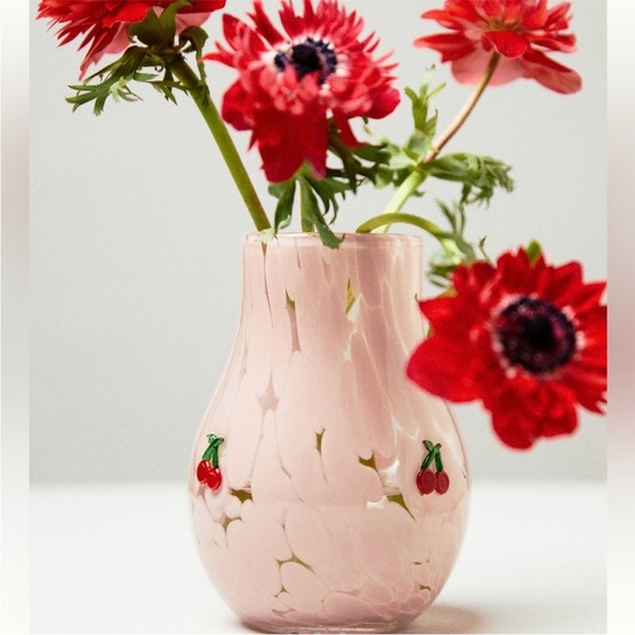 Anthropologie Other - Anthropologie The Icon Confetti Vase | Pink Cherries | NIB